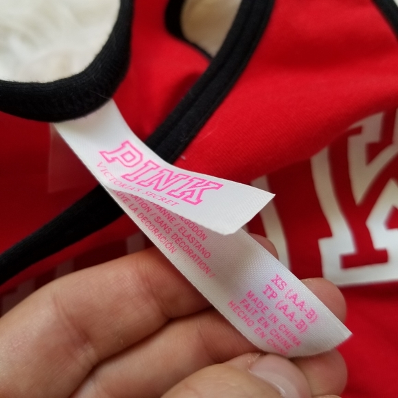 Pink Victorias Secret Red Logo Sports Bra - Picture 4 of 6